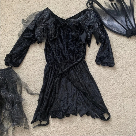 Spirit Halloween Midnight Fairy Girls Costume size 12-14 Large Black - Picture 2 of 5